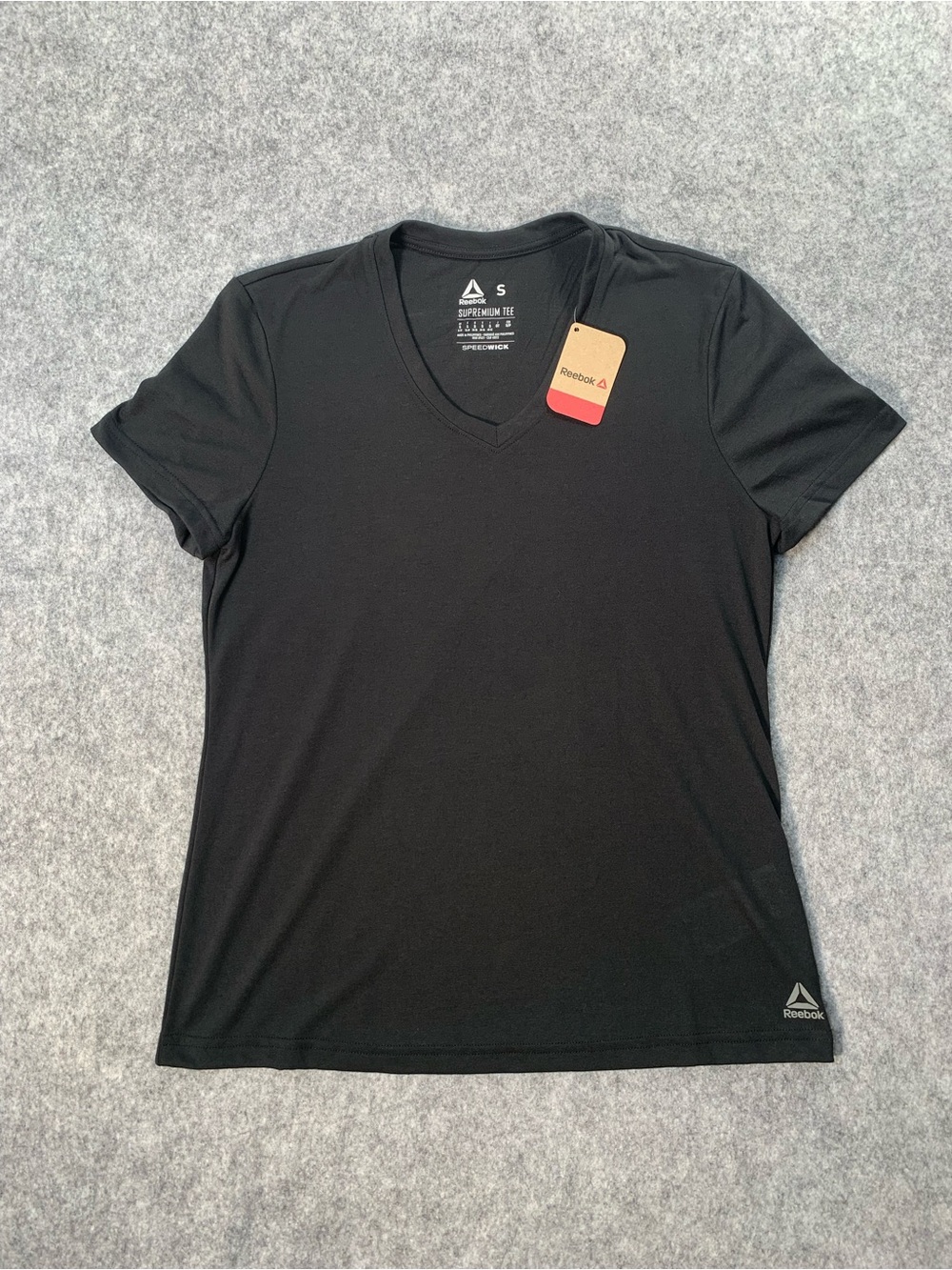Reebok Black V-Neck Short Sleeve Athletic Tee